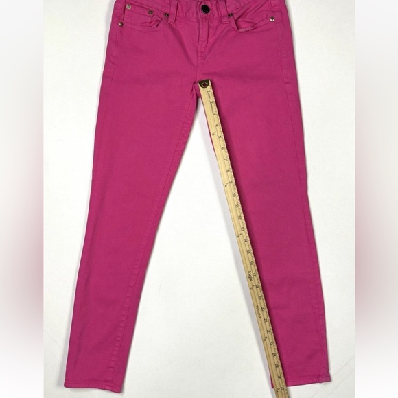 J. Crew Jeans Women’s 25 Ankle Neon Pink Denim Toothpick Skinny Stretch - Picture 7 of 13